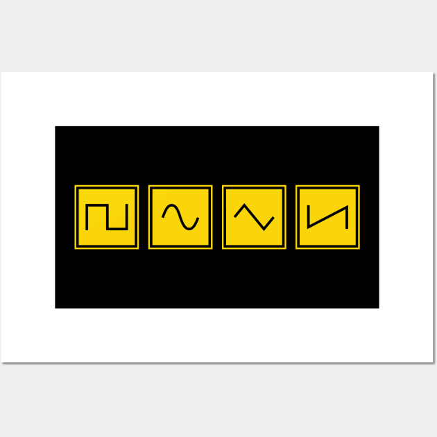 Synthesizer Waveforms Yellow Wall Art by Atomic Malibu